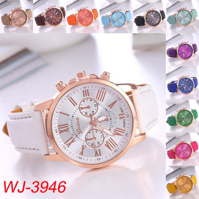 WJ-8448 Moda Kobieta Dobra jakość Wiele kolorów Biały skórzany damski zegarek