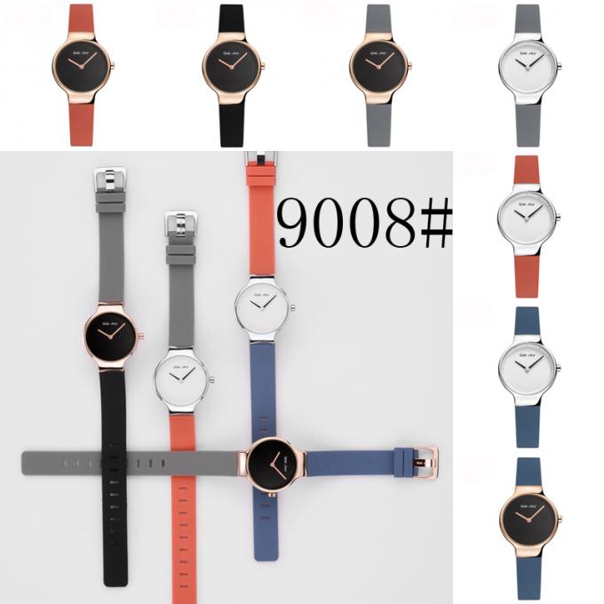 WJ-8426 Moda damska Wrist Quality Assurance 8 kolorów Aluminiowy pokrowiec na zegarek Różowy skórzany pasek do zegarka