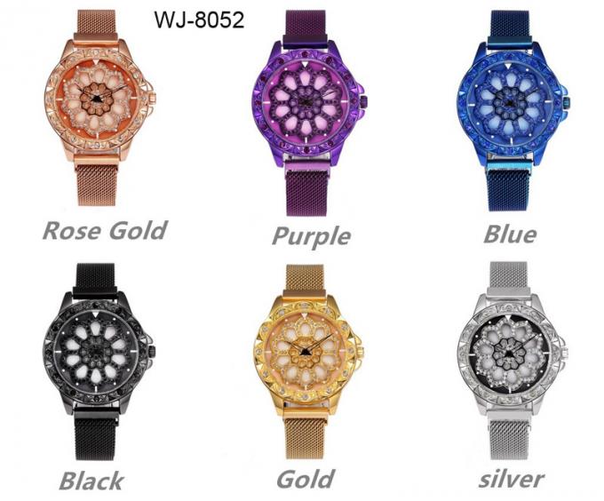 WJ-7776 Siatkowy kwarcowy zegarek na rękę ze stali nierdzewnej dla kobiet