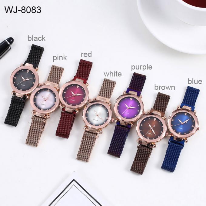 WJ-8457 Moda Inteligentne kobiety Zapewnienie jakości Fioletowy magnetyczny pasek do zegarka Zegarek ze stali nierdzewnej