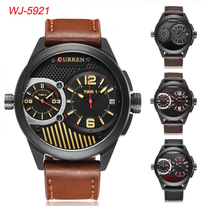 WJ-7428 CURREN 8304 Niezwykle cienki okrągły luksusowy męski zegarek Minimalistyczny cyfrowy pasek na rękę netto Zegarek na rękę Wodoodporny importowany zegarek knotowy