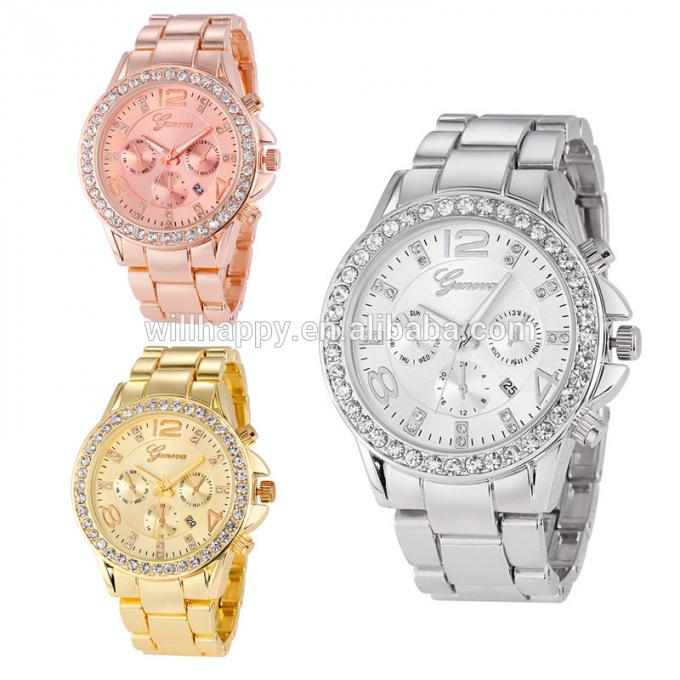WJ-6433 Yiwu Factory Stock Fashion Złoty Luksusowy damski zegarek Alloy Kobiety Wrist Watch Biżuteria Zegarki dla kobiet