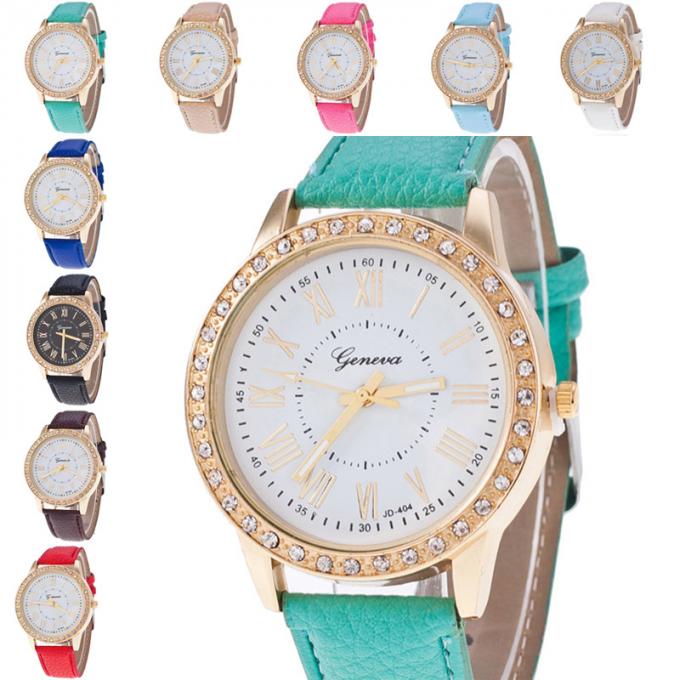 WJ-3946 Factory Direct Tanie zegarki Najlepiej sprzedające się damskie zegarki promocyjne ze skóry PU Dziewczyna HandWatch dla studentów