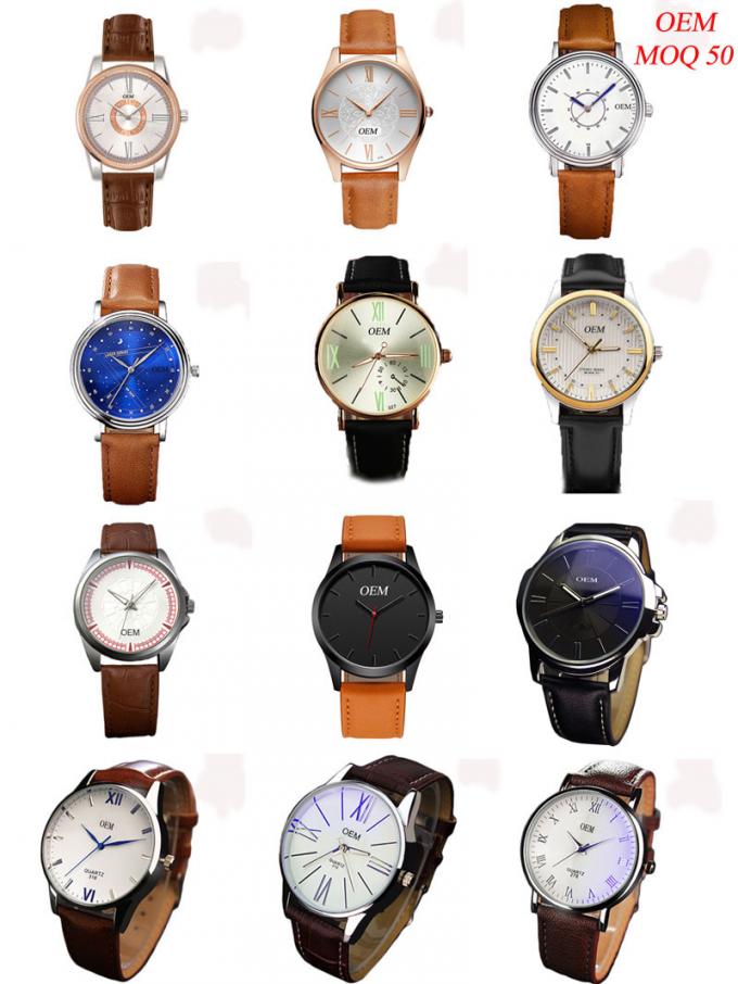 WJ-8102 Nowe wzornictwo Fabryczne zegarki dla mężczyzn Zegarki wodoodporne Niskie OEM Handwathces Zegarki kwarcowe ze skóry