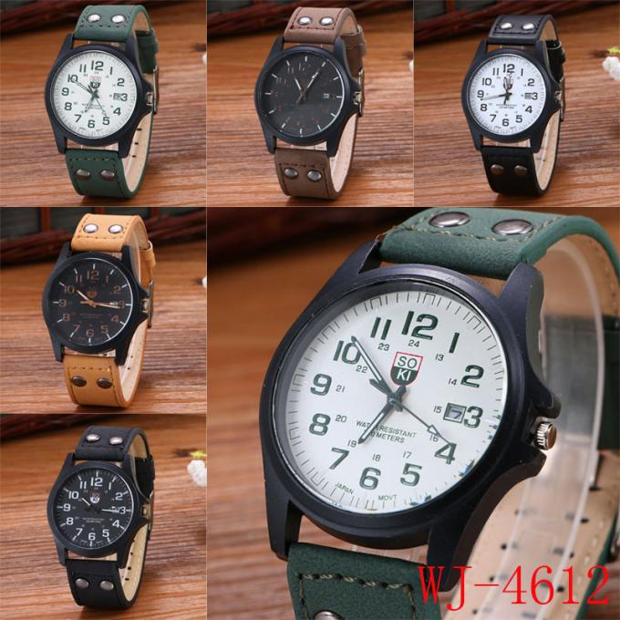 WJ-7126 Chiny Wal-Joy oglądać fabrykę gorąca sprzedaży skórzane męskie zegarki na rękę duża twarz proste dorywczo zegarki na rękę