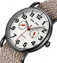 WJ-3395 Chiny Fabryka Yiwu Gorąca sprzedaż LOGO OEM Zegarek z dzianiny płótno nylonowe paski Vogue GENEWA Zegarki Człowiek promocyjny zegarek